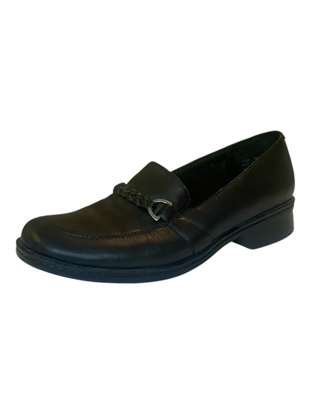 Clarks‎ Women's Bkack Leather Braid Loafers ❤️ sz 9